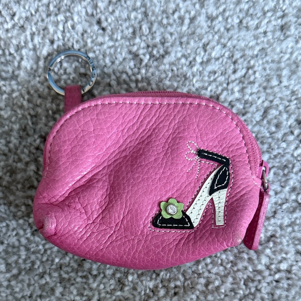 Fossil | pink leather shoe coin purse